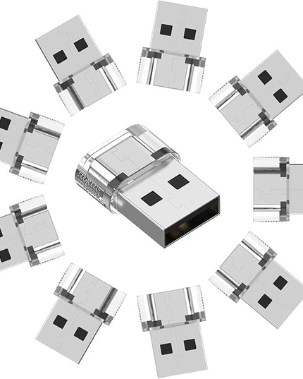 10 Pack USB to USB C Adapter,USB C Female to A Male Charger Converter Compatible with Apple Watch,iPhone 15 14 13 12 Pro Max Plus,Note,iPad 9 10 Air 5 Mini 6,Galaxy Pixel and etc.(Clear)