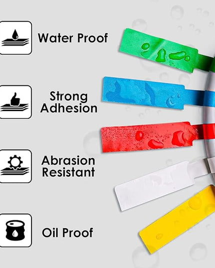 Phomemo D30 Thermal Cable Label Waterproof Wire Cord Labels, (12.5mm X 74mm) 65 Labels/Roll, Tags Stickers Tear Resistant Flexible, Phomemo d30 Label Tape -Black on White Paper, 3 Roll