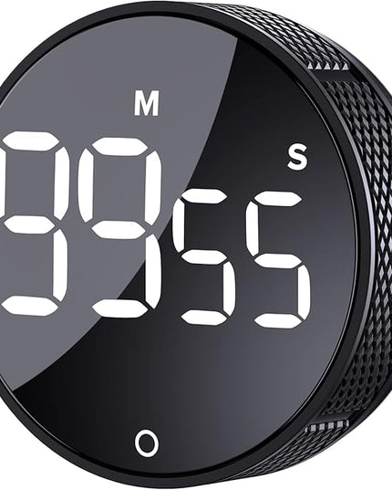 AVINIA Digital Kitchen Timers, Visual timers Large LED Display Magnetic Countdown Countup Timer for Classroom Cooking Fitness Baking Studying Teaching, Easy for Kids and Seniors Black