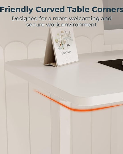 Dual Motor Standing Desk, Large Stand Up Desks, 79x31 Inches Electric Sit Stand Desk, 4 Memory Preset Adjustable Height Home Office Desks(White)