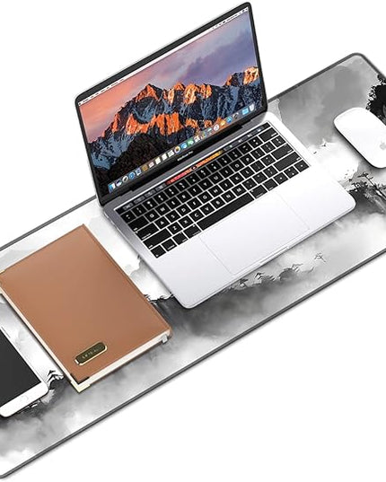 Galdas Gaming Mouse Pad XXL XL Large Long Extended Big Mousepad Non-Slip Rubber Keyboard Mouse Pad with Stitched Edges for Laptop Home Office (31.5x11.8x0.08 Inch) … (Black Ink)