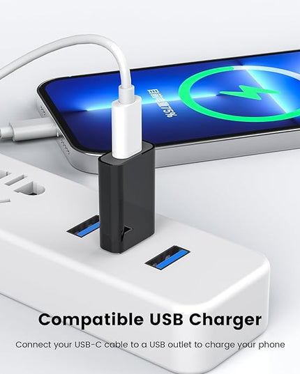 MOSWAG USB to USB C Adapter, USB C Female to USB Male Adapter Compatible with Apple MagSafe Watch 9/8/7/SE/Ultra, for iPhone 15 14 13 12 Mini Pro Max,iPad,Galaxy Note,Pixel,CarPlay,Wall Plug