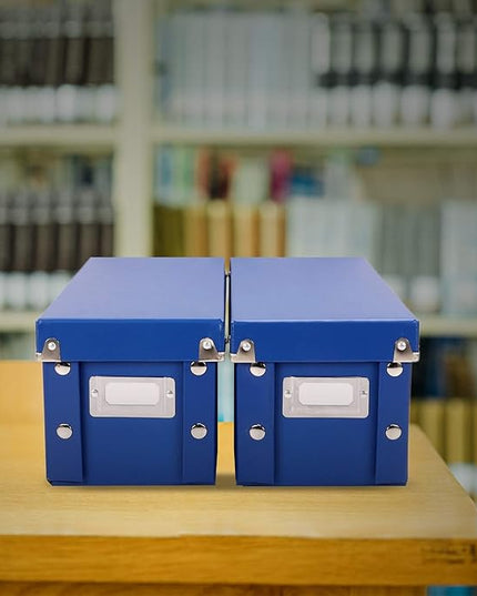 Snap-N-Store CD Storage Box - Pack of 1/2 - Durable Disc Holder with Lid to Store for Discs (2 Pack - Classic, Classic Blue)