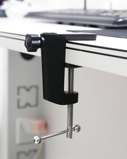 2pcs Heavy-Duty Metal Desk Clamp, Table Mount Mic Stand Holder Bracket C Clip for Microphone Suspension Boom Sissor Arm Fits Up to 2.14"/5.4cm Descktop Thicknesses (Black)