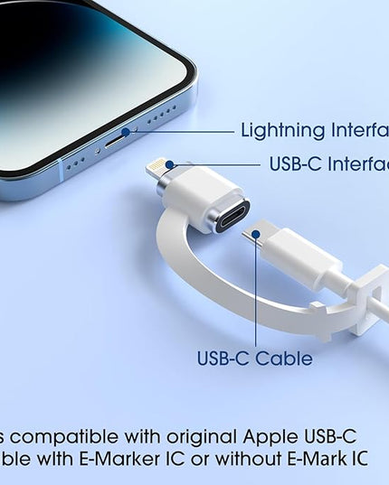 TechMatte Female USB C to Male Lightning Adapter 2 Pack 2.2A Charging Data Transfer, Compatible with iPhone 14, 13, 12, 11 Xs iPad iPod AirPods, Not for Audio Headphones/OTG Firewire Anti-Lost, Grey