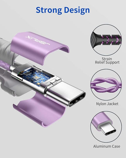 USB Type C to 3.5mm Female Headphone Jack Adapter, JSAUX USB C to Aux Audio Dongle Cable Cord Compatible with iPhone 17 Pro Max/16 Pro/15 Plus, Samsung Galaxy S23/S22/S21 Ultra, iPad Pro, Pixel Purple