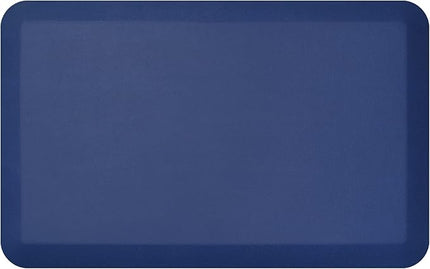 NewLife by GelPro Anti-Fatigue Designer Comfort Kitchen Floor Mat, 20x32”, Leather Grain Navy Stain Resistant Surface with 3/4” Thick Ergo-Foam Core for Health and Wellness