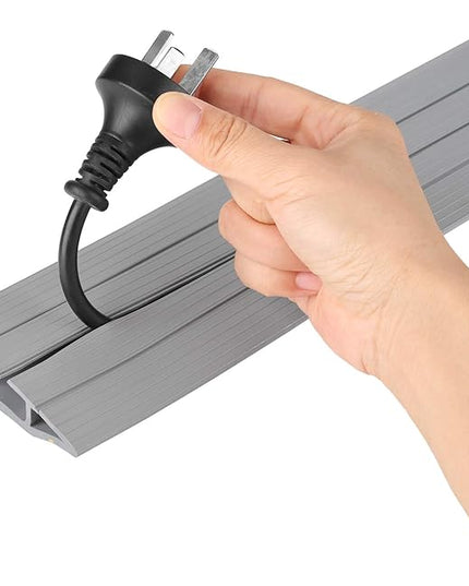 AGPTEK Heavy Duty Floor Cable Cover Cable Protector, 6.5 Ft Floor Cord Protector 3 Channels Floor Cord Cover (Mid Channel 0.93") Contains Cords, Cables and Wires, Good for Office, Home, or Outdoor