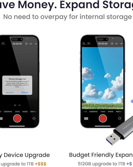 Super Talent PS302 512GB Portable External SSD, USB 3.2 Gen 2, Up to 1050MB/s, 2-in-1 Type C & Type A, Plug & Play, Compatible with Android, Mac, Windows, Supports 4K, Drop-Proof, FUS512302, Gray
