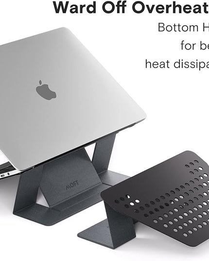 MOFT Laptop Stand for Desk, Stick-On Computer Stand with Dual-Angle, Ergonomic Laptop Riser Holder for Travel, Foldable & Portable MacBook Stand Fits 11.6"-16" Laptops, Starry Grey