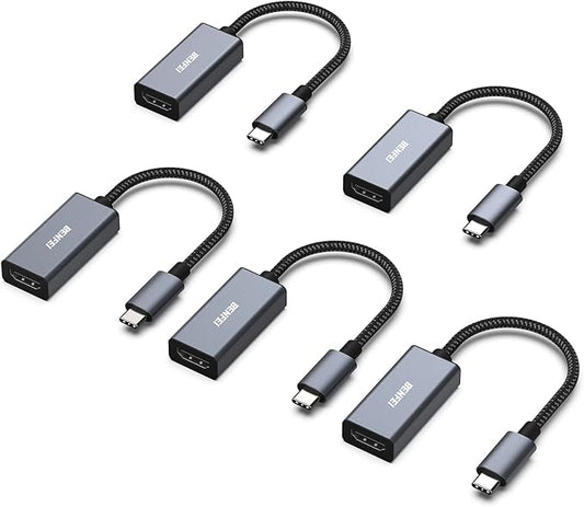 BENFEI 5 Pack USB C to HDMI Adapter 4K@60Hz, USB Type-C to HDMI Adapter [Thunderbolt 3/4/5 Compatible] with iPhone 15 Pro/Max, MacBook Pro/Air 2023, iPad Pro, iMac, S23, XPS 17, Surface Book
