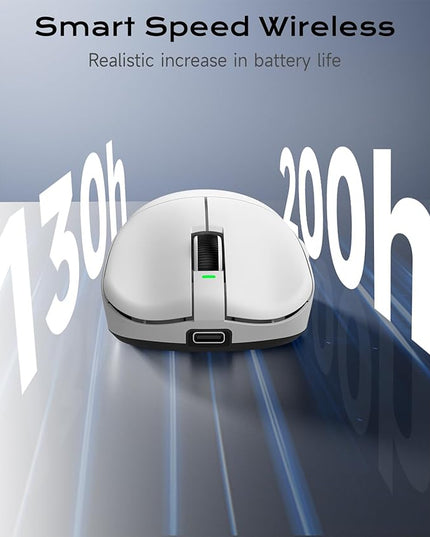 VGN Lightspeed Wireless Gaming Mouse with Dual-Mode 2.4G/Type-C Wired - 25K Sensor - 26,000 DPI - 55g Lightweight - 6 Programmable Buttons - Up to 200h Battery Life for PC/Mac- F1 Pro Max White