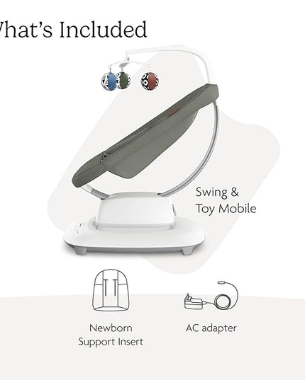 UPPAbaby Mamaroo Smart Swing – Customizable Soothing Modes with MotionSync Technology – Infant Recline + Bluetooth Enabled – Included Newborn Insert – Camila (Dark Green Mélange)