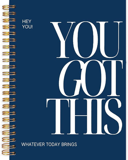 Yhtrg You Got This Inspirational Notebooks Journal, Motivational Spiral Journal Notebook for Women, Dark Blue Motivational Positive Notebooks for Office School Supplies, 5.5x8.3 Inch