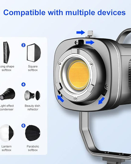 GVM 150W LED Video Light 2700K~7500K Video Light Photography Studio Light Kit with Lantern Softbox & Stand, CRI97+TLCI97 with 8 Lighting+Custom Effects for Outdoor Shoot YouTube Videos