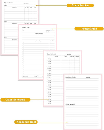 Academic Planner for 2026 or Anytime – A5 Undated Weekly Student Planner For Homeschool, High School, College & Nursing Students, 200 Pages, 5.8" x 8.5", Pink