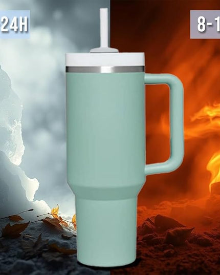 H&F Clicks Insulated Tumbler, Stainless Steel Tumbler with Leakproof Lid for Water, Coffee or Iced Tea. Cup Holder Compatible for Travel, BPA-Free Water Bottle, Vacuum Insulated Tumbler.