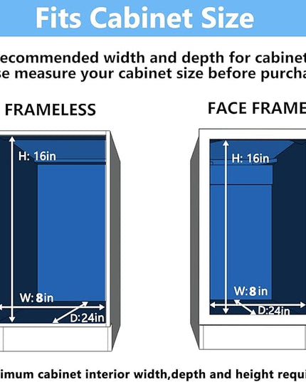 LOVMOR 2 Tier Individual Pull Out Cabinet Organizer 7½" W x 21½" D, Slide Out Kitchen Cabinet Storage Sliding Shelves