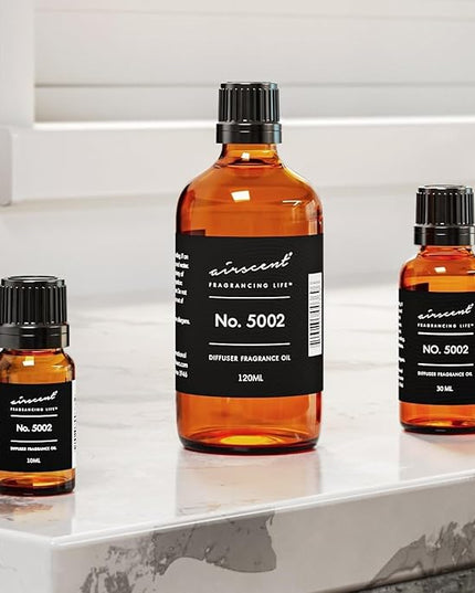 AirScent Creed-Aventus-Inspired Diffuser Oil - No. 5002 Perfume Dupe - Premium Fragrance Oil Blend for Ultrasonic and Waterless Diffusers and Crafting - 10 ml, 0.34 fl oz Glass Bottle with Dropper