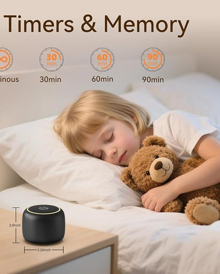 Portable Sound Machine Small Mini White Noise Machine Brown Noise 30 Soothing Sounds Rechargeable Speaker Block Noise 4 Memory Function Natural Baby Adults Kids for Travel Office Privacy Improve Sleep
