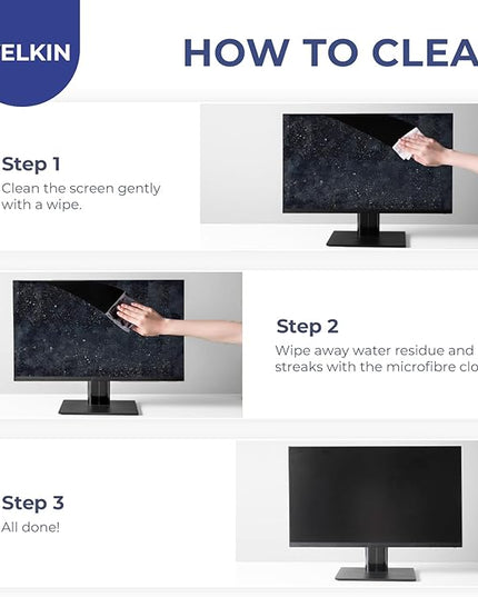 WELKIN 80 * 2 Electronics Cleaning Wipes - Non Toxic Screen Cleaner, Streak Free Touchscreen Cleaning for All Phones, Laptop, Computer, TV and Car，2 X Microfiber Cloth Included