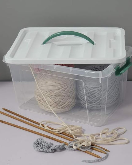 Gloreen 14 Quart Clear Storage Bins with Lid and Handle, Multipurpose Stackable Plastic Storage Latches Box/Containers