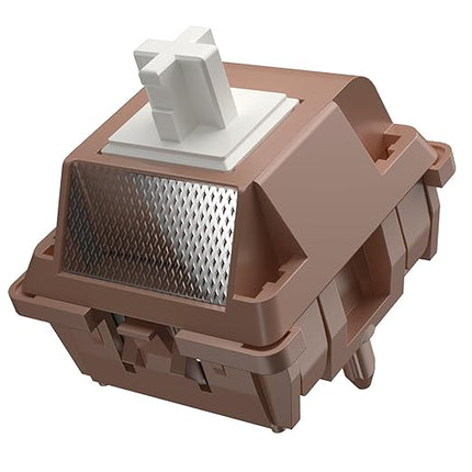 DUROCK Mocha Silk Linear Switches, Full POK Switch 56g Long Spring, Light Diffuser 5 Pins Lubed Smooth Thocky Mechanical Keyboard Switches (110pcs)