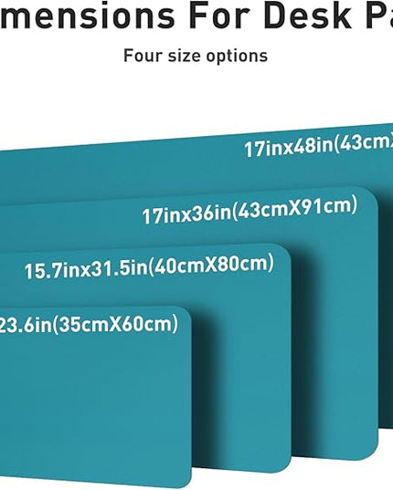 Aothia Leather Desk Pad Protector, Office Desk Mat, Large Mouse Pad, Non-Slip PU Leather Desk Blotter, Laptop Desk Pad, Waterproof Desk Writing Pad for Office and Home (48"x17", Turquoise)