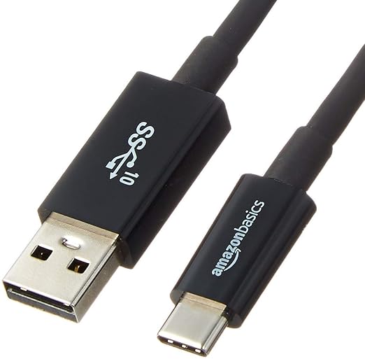 Amazon Basics USB-C to USB-A 3.1 Gen 2 High-Speed Charging Cable, 10Gbps, USB-IF Certified, for Apple iPhone 16/15, iPad, Samsung Galaxy, Tablets, Laptops, 3 Foot, Black