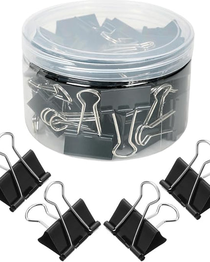 48 PCS Medium Binder Clips, 1-1/4 inch 32mm Binder Clips, Paper Clamps Medium Size for Office, Home, School, Document Organizing (1.25 inch)