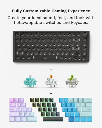 Glorious Gaming GMMK PRO 75% Barebones Black (Frame Only) - Modular Mechanical Gaming Keyboard, TKL Size (75%), 3.3lb Frame, RGB, Fully Customisable, 5-Pin Switch Support