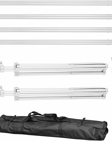 6.5 x 10ft Adjustable Backdrop Stand Kit,Heavy-Duty Photography Background Support System with Clamps & Carry Bag,Photo Video Studio Backdrop Stand for Parties,Weddings,Green Screen & Banner Display
