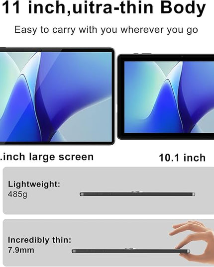 11 inch Tablet, 18GB + 128GB, Android 15 Tablet, 1TB Expandable, 13MP Camera, Octa-Core Processor 5G WiFi 8000MAH Battery 11'' IPS HD Touchscreen Google Tableta.