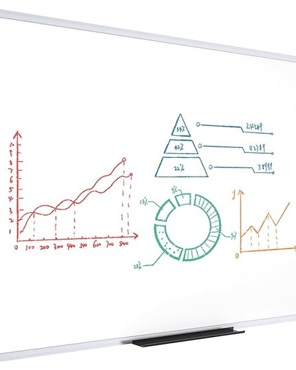 VIZ-PRO Dry Erase Board/Magnetic Whiteboard, 96 x 48 Inches, Large Wall Mounted Board for School Office and Home 8' x 4'