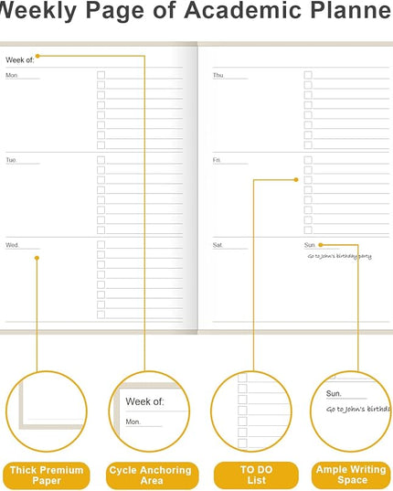 Academic Planner for 2026 or Anytime – A5 Undated Weekly Student Planner For Homeschool, High School, College & Nursing Students, 200 Pages, 5.8" x 8.5", Beige