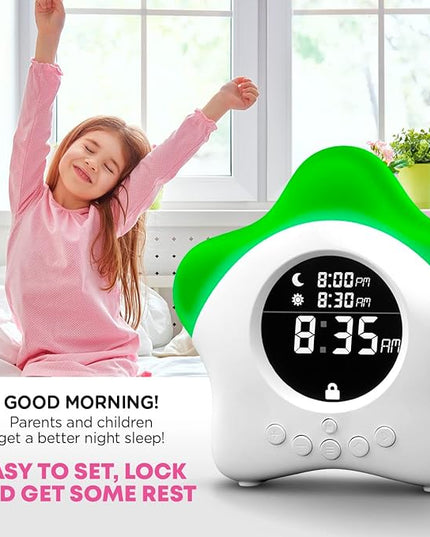 Stay-in-Bed Clock for Kids - Toddler Sleep Trainer, Night Light & Alarm