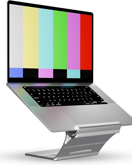 Elestoria Adjustable Laptop Stand - Fits 5 Devices, Modern Design, Tool Free Adjustment, Protective & Stable | Grey (Silver, Floating)