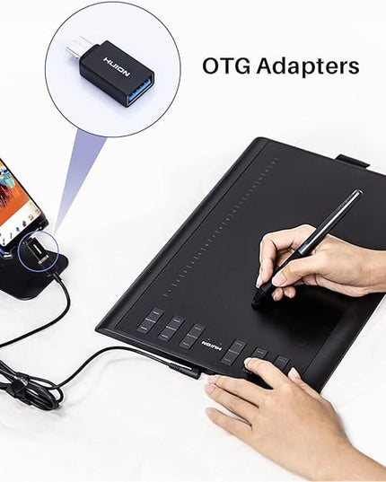 HUION Inspiroy H1060P Graphics Drawing Tablet with 8192 Pressure Sensitivity Battery-Free Stylus and 12 Customized Hot Keys, 10 x 6.25 inches Digital Art Tablet for Mac, Windows PC and Android