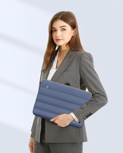 MOSISO 13.3 inch Laptop Case, 13-13.3 inch Puffy Laptop Sleeve Compatible with MacBook Air 13 13.6 M4 M3 M2 M1/Pro 13/Pro 14, HP Dell ASUS Lenovo,Polyester Horizontal Bag with Small Case,Lavender Gray