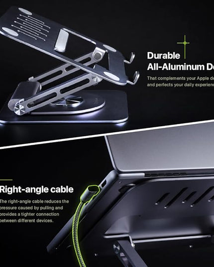 ADAM elements USB-C Stand Pro/Laptop Docking Station – Hub Stand Pro 6in1 Multiport Stand Hub for M2/M1 Mac, iPad & Laptop Series
