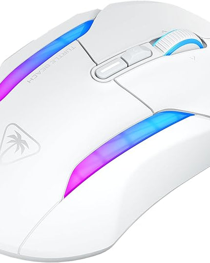 Turtle Beach Kone II Air Wireless RGB Gaming Mouse, 350-Hr Rechargeable Battery, 26000 DPI Optical Sensor, 100M Click Optical Switches, 21 Customizable Inputs, Ergonomic, 4D Scroll Wheel– Arctic White