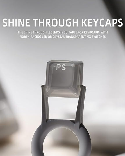 XVX Jelly Keycaps, Ceramic Style Keyboard Keycaps, White Shine Through Keycap Set OEM Profile Compatible with 61/68/84/87/98/100 ANSI and ISO Layout MX Switches Mechanical Keyboard