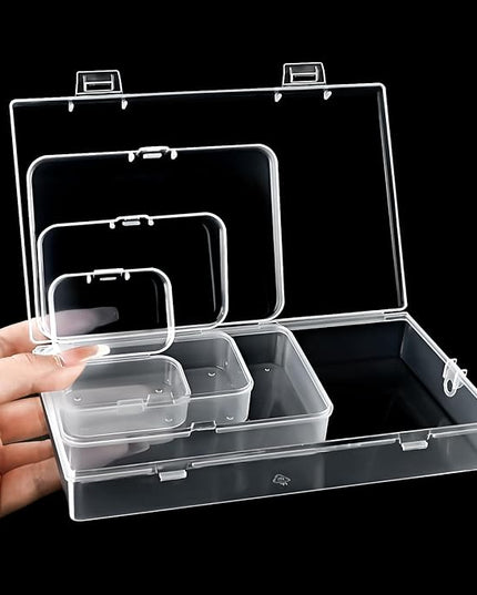 24 Pack Mixed Sizes Small Plastic Storage Containers, Mini Rectangular Small Items Organizer Boxes with Hinged Lids and Labels for Craft Jewelry Beads