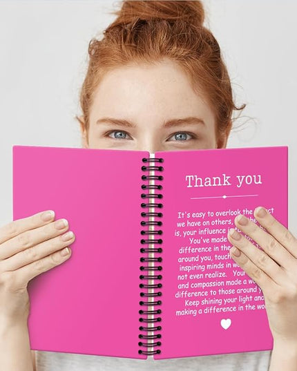 Thank You Rose Red Hardcover 160 Pages Spiral Notebooks, Funny Thank You Gifts for Women Men Coworkers Leader Mentor, Appreciation Gifts for Employees, Thanksgiving Gifts for Colleagues Leaders