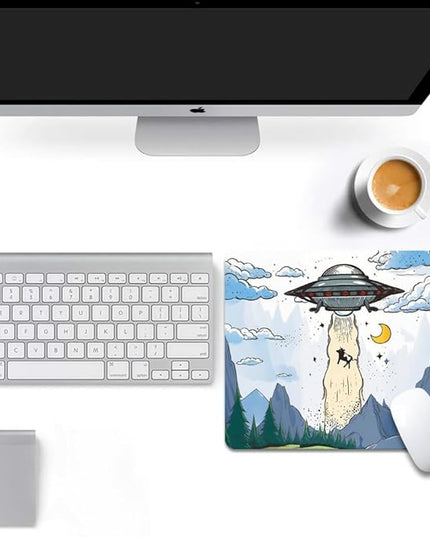 Design - UFO Square Mouse pad, Texture, Waterproof, Anti Slip Rubber Base, Computer Mouse pad, Laptop Mouse pad