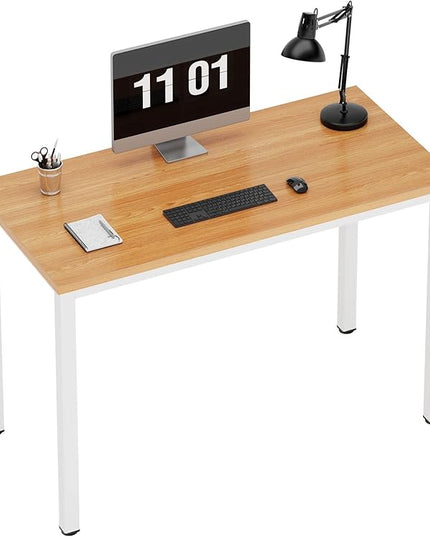 Need Computer Desk 39.4 inches Computer Table Writing Desk Workstation Office Desk, Teak White