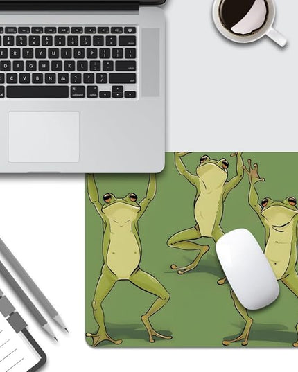 Three Dancing Frogs Square Mouse pad, Texture, Waterproof, Anti Slip Rubber Base, Computer Mouse pad, Laptop Mouse pad