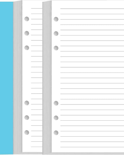 (2-Pack) A6 Lined Paper Refills for Filofax Personal Binder Planner - 160 Sheets/320 Pages Paper with 5 Colorful Binder Dividers, 3.75" x 6.75"