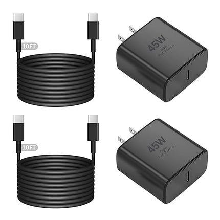 iPhone 17 Charger Fast Charging,2Pack 45W USB C Charger Block Power Adapter&10FT Type C USB C to C Cable Cord for iPhone 17 Pro Max/17 Air/17 Pro/17/16e/16 Plus/15 Pro Max,iPad Pro/Mini/Air,Galaxy S25
