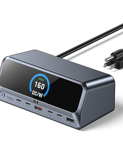 Selore Docking Station for MacBook Air/Pro, 13 in 1 USB C Docking Station with 2 HDMI Ports, Smart Display, 10Gbps USB A/C Ports,160W Max Output,100W PD, Gigabit Ethernet, for Home & Office